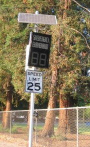 Solar powered speed measurement device smaller