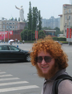 2009 john with mao statue in chengdu