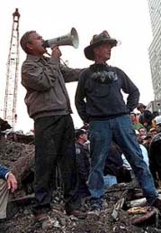 George w bush on wtc rubble