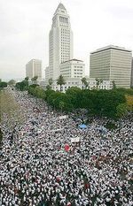 Immigration rally throng