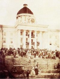 Jefferson Davis announcing confederate constitution