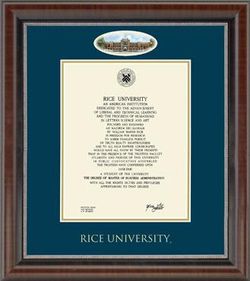 Rice diploma in frame