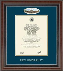 Rice diploma in frame