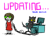 Updating Skills cat cartoon