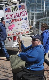 Tea party protester from gather dot com