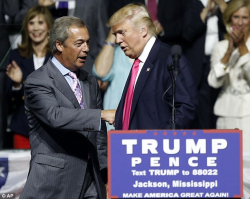 Nigel farage at trump rally