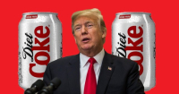 Trump and diet coke cans