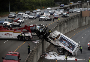 Garbage truck crash