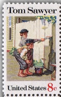 Tom sawyer stamp by rockwell