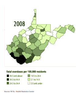 West virginia drug overdoses 2008