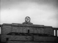Nazi swastika blown up
